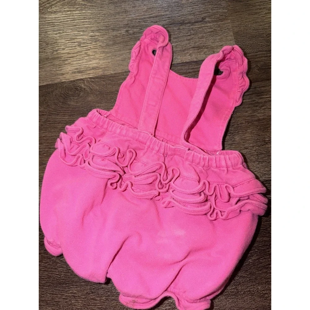 Ralph Lauren Bubble Romper Baby Girl Pink Halter Ruffle Polo 9M